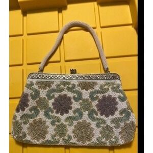 Vintage Floral‎ Beaded Evening Bag Clutch Purse Handbag Wedding Party